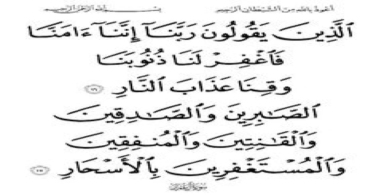 ربنا إننا آمنا فاغفر لنا ذنوبنا وقنا عذاب النار